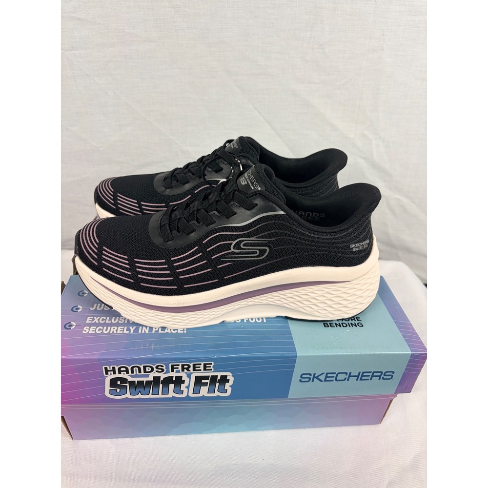Skechers Hands Free Slip-ins Swift Fit Sneakers Black Purple‎ 179313S Womens 6.5 - Picture 3 of 8